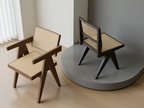 新中式餐椅休闲椅su模型