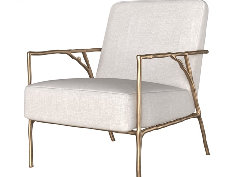  现代轻奢扶手椅 休闲椅3d模型 