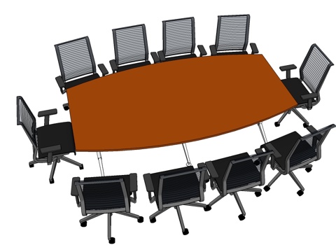 会议桌 会议椅 办公家具 文件柜su模型