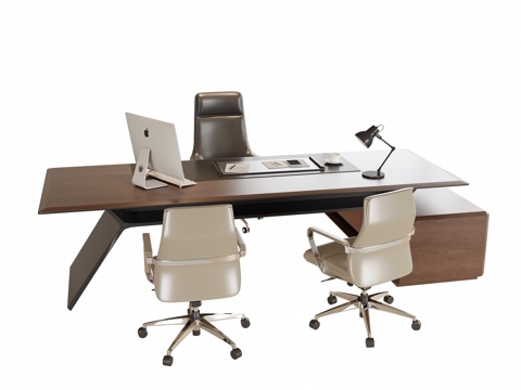 现代办公桌椅 办公椅 班台桌椅su模型