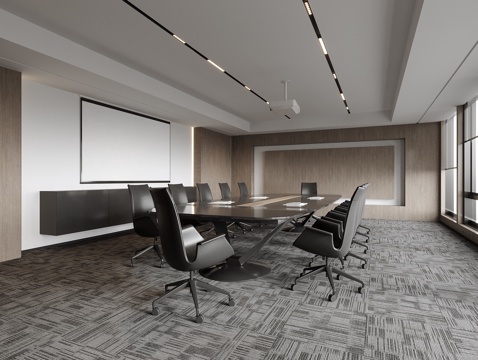 现代会议室 会议桌椅 办公椅su模型