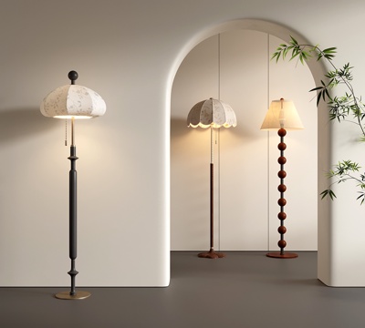 法式落地灯 复古落地灯su模型