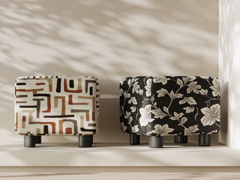  法式复古凳子 换鞋凳 梳妆凳3d模型 