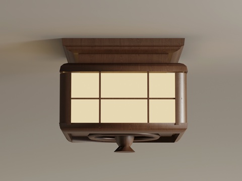 新中式吸顶灯su模型