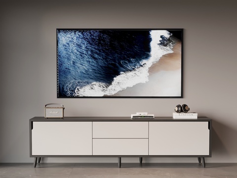 现代意式电视柜su模型