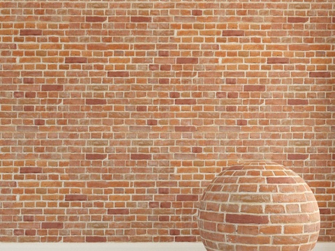  砖墙。旧砖。1283d模型 