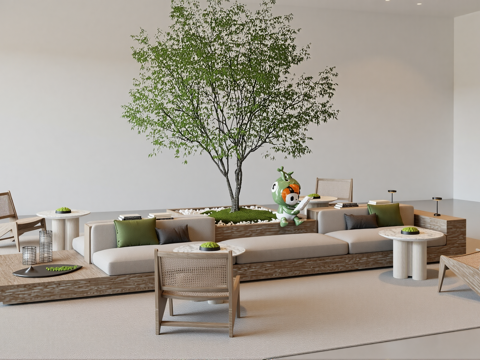 现代景观座椅su模型