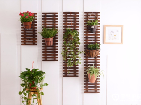 木制绿植花架su模型