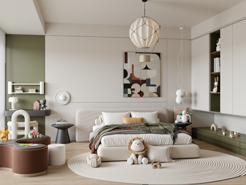 现代儿童卧室su模型