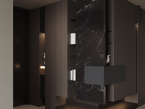 现代入户转角鞋柜su模型