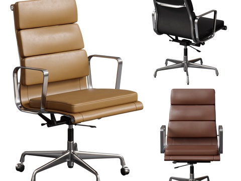 VITRA 现代办公椅  皮质办公椅 会议椅 滑轮su模型