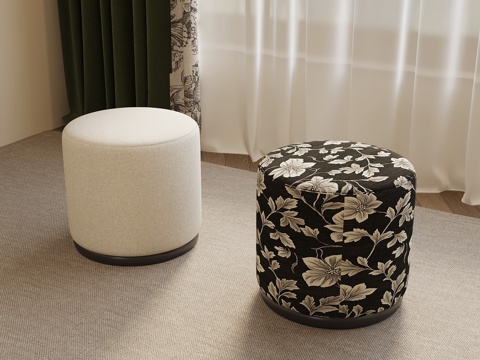  法式复古凳子 化妆凳 梳妆凳3d模型 