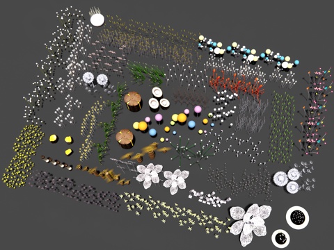  现代星星灯 氛围灯 商业装饰灯 麦穗灯 户外生态景观灯草坪灯su模型 