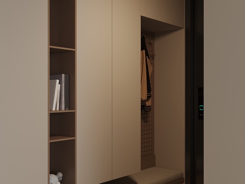 现代入户鞋柜su模型