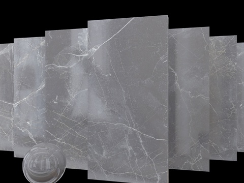  大理石套装 家居灰3d模型 