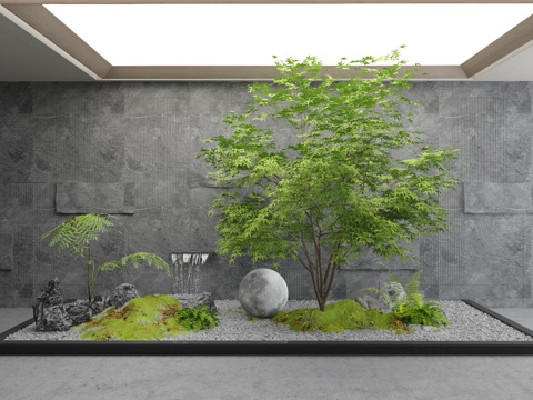  现代景观造景3d模型 