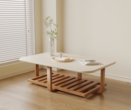 侘寂中古茶几su模型