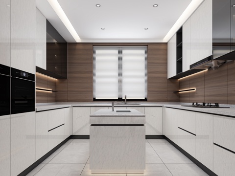  现代厨房3d模型 