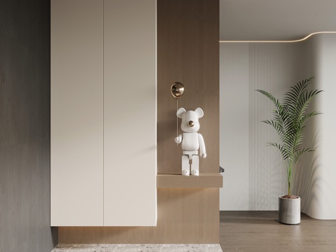 现代简约玄关柜 隔断柜 鞋柜su模型