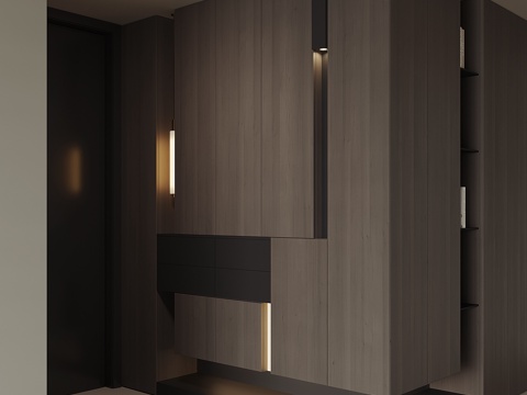 现代入户鞋柜su模型