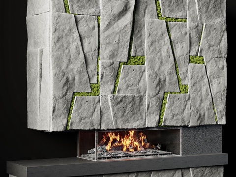  现代壁炉433d模型 