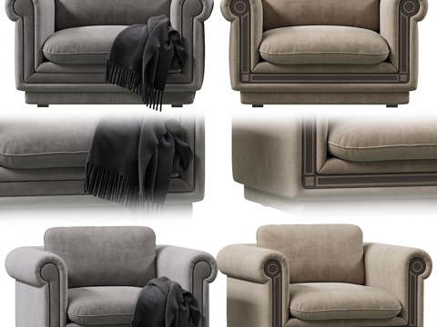  阿拉伯风格扶手椅3d模型 