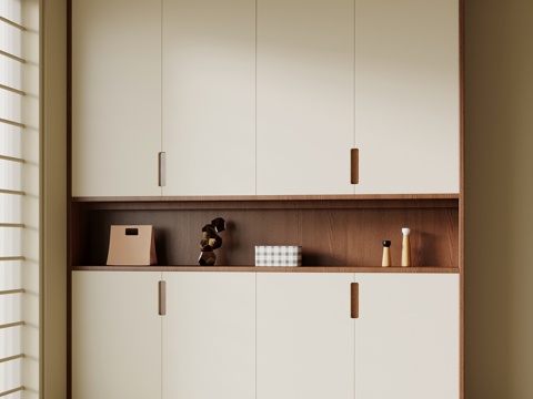 中古风玄关柜 鞋柜su模型