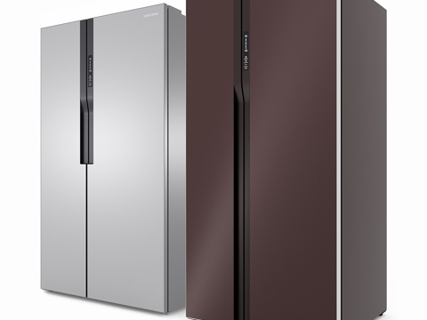  三星对开门冰箱3d模型 