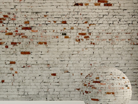  砖墙。旧砖。1303d模型 