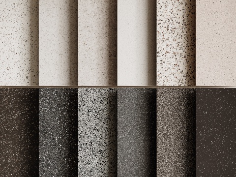 现代水磨石 彩色水磨石 花岗岩 石英石 石材su模型