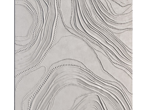  现代侘寂浅浮雕装饰板3d模型 