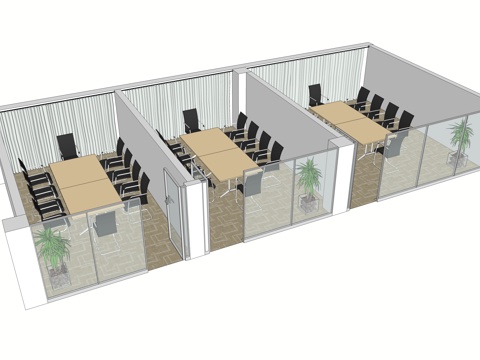 会议桌 会议椅 办公家具su模型