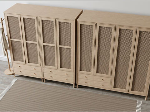 侘寂北欧衣柜su模型