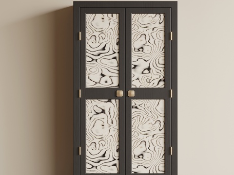 法式复古边柜 高柜su模型