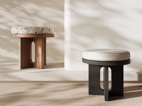 法式中古凳子 现代凳子su模型