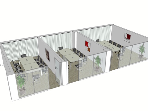 会议桌 会议椅 办公家具su模型
