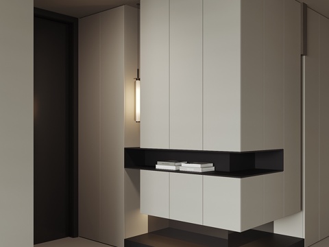 现代入户转角鞋柜su模型