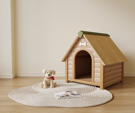 现代狗窝 摆件 玩具su模型