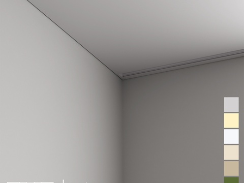  现代极简悬浮吊顶型材3d模型 