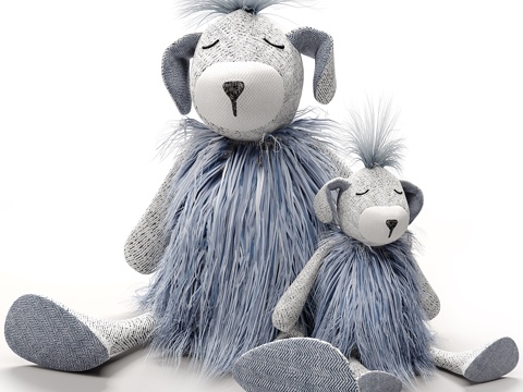  毛绒毛绒狗3d模型 