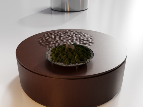 现代金属圆形茶几边几su模型