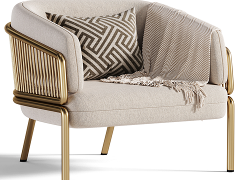  现代轻奢 Haven 扶手椅3d模型 