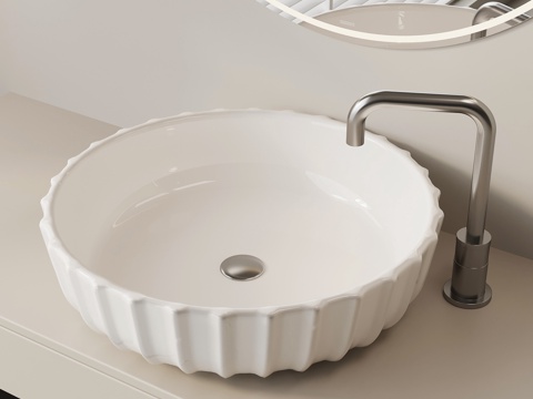 现代台盆 台上盆su模型