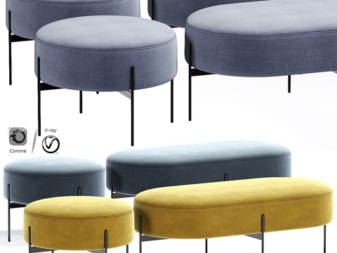  Macca脚凳套装3d模型 