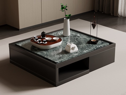  现代意式茶几 大理石茶几3d模型 