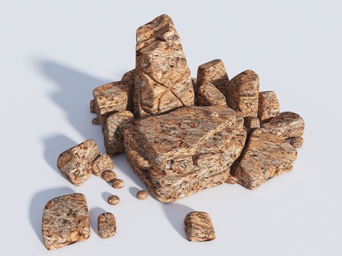  石头堆 石头 岩石 假山石头 岩石 景观石头3d模型 