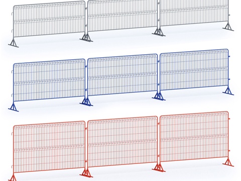  施工现场临时围栏3d模型 