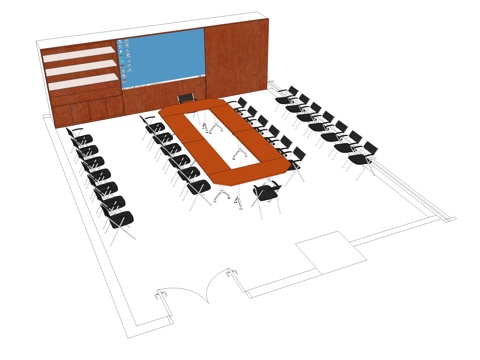 会议桌 会议椅 办公家具 文件柜su模型