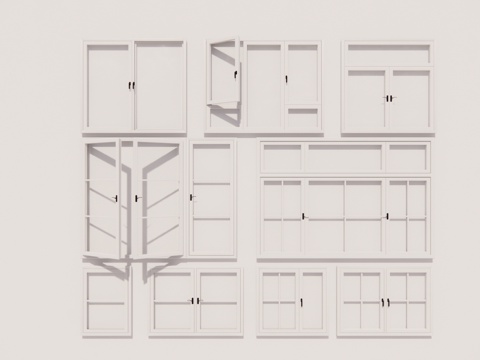  窗 客厅 卫生间 卧室 五金 推拉门 构件 家装 门su模型 