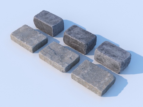  红砖  砖头 水泥砖 混凝土砖3d模型 